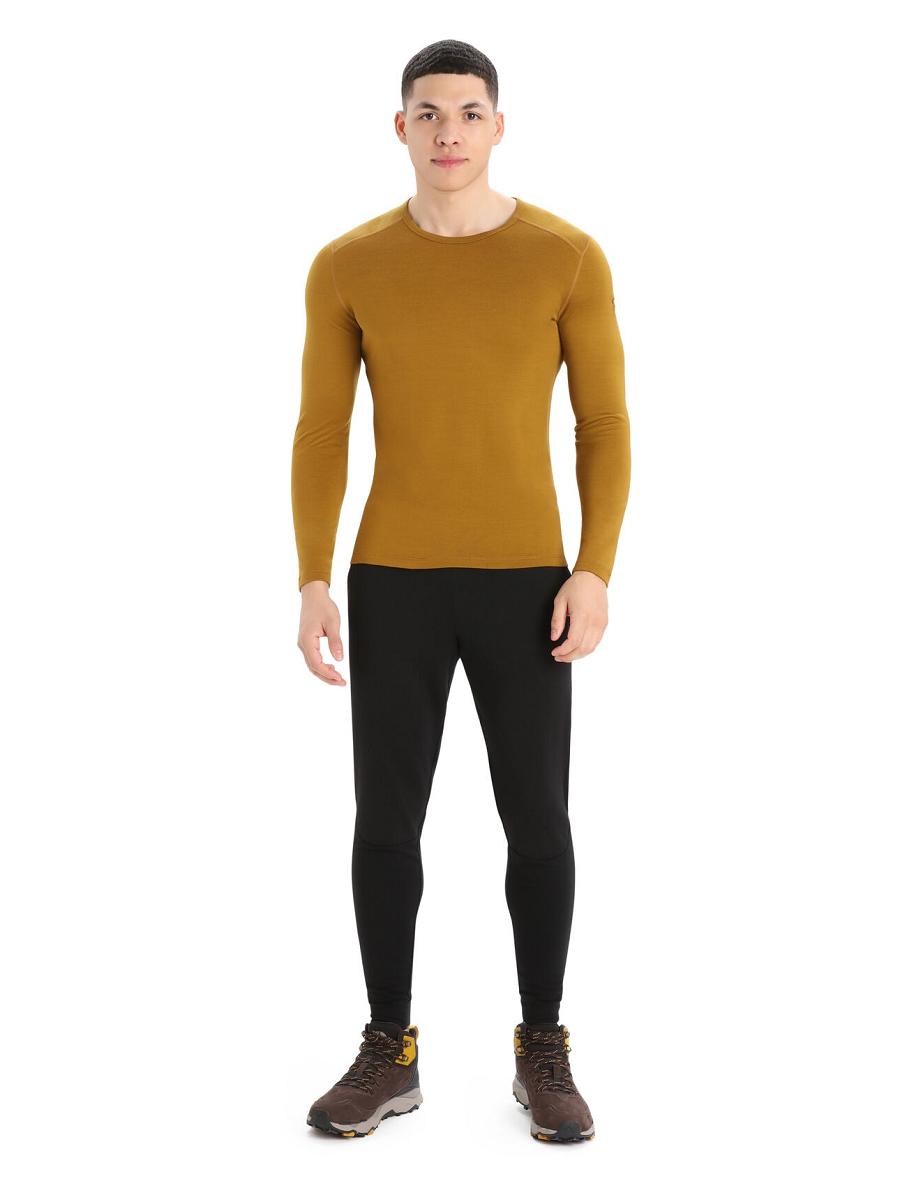 Men's Icebreaker Merino 260 Tech Long Sleeve Crewe Thermal Top Base Layers Clove | CA 1553VRWD